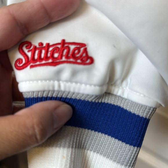 Stitches Los Angeles Dodgers Baseball World Series Blue White Jacket Size Medium - Picture 7 of 11